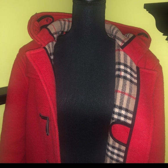VINTAGE BURBERRY 100% WOOL TOGGLE COAT #Duffle #Wool #BURBERRY #Novacheck - Picture 4 of 8